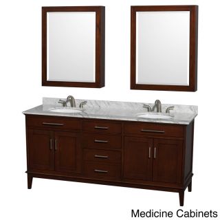 Wyndham Collection Hatton 72 inch Dark Chestnut Double Vanity