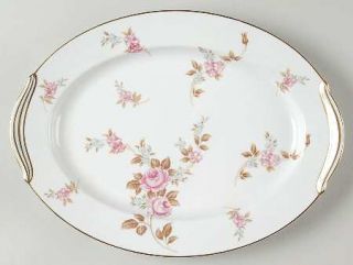 Noritake Rosilla 13 Oval Serving Platter, Fine China Dinnerware   Pink And Blue