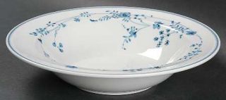 Noritake Evendale Rim Soup Bowl, Fine China Dinnerware   Versatone I, Blue Flowe
