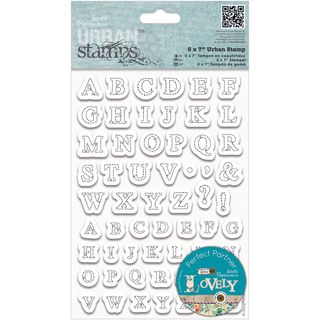 Papermania Sew Lovely Urban Stamps 5x7 stitched Alphabets