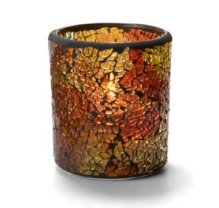 Hollowick Crackle Votive Lamp For HD8, HD12 Or HD15, Red & Gold Glass