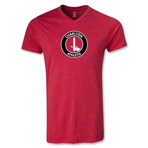 hidden Charlton Athletic V Neck T Shirt (Heather Red)