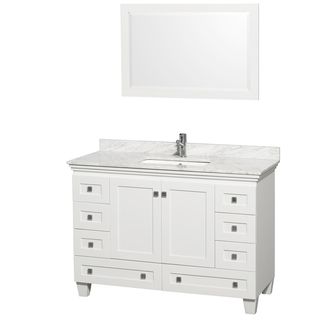 Acclaim White/ Carrera Marble 48 inch Single Bathroom Vanity Set