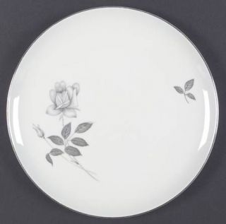 Queens Royal Queens Royal Dinner Plate, Fine China Dinnerware   Gray Rose&Bud,Gr