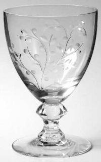 Heisey Fremont Water Goblet   Stem #5077,Cut #1027cut Branch Design