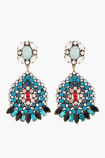 Dannijo Blue Crystal And Turquoise Siobhan Earrings