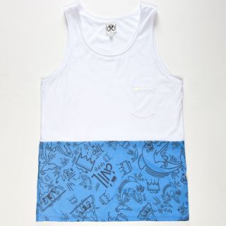 Homage Block Mens Tank Blue In Sizes Medium, X Large, Large, Small For Me