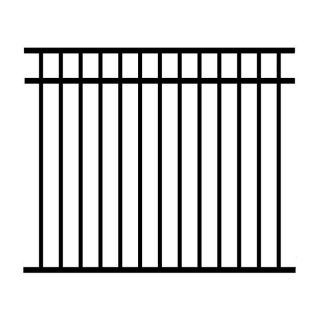 Jerith 54 x 72 in. Black Unassembled 3 Rail Aluminum Fence Section   LO54BESN