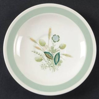 Enoch Wood & Sons Clovelly Saucer, Fine China Dinnerware   Celadon Band, Floral,