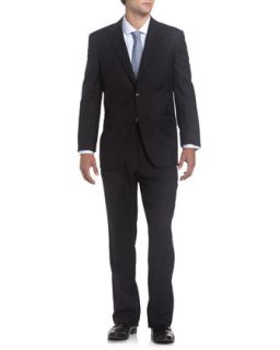 Shadow Stripe Modern Fit Suit, Black