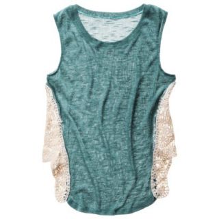 Mossimo Supply Co. Juniors Side Crochet Tank   Teal S