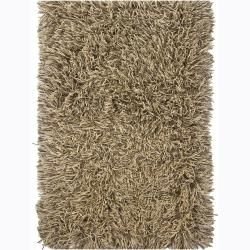 Handwoven Mandara Flat Cut Pile New Zealand Wool Beige Shag Rug (79 Round) (Beige, ivory, greyPattern Shag Tip We recommend the use of a  non skid pad to keep the rug in place on smooth surfaces. All rug sizes are approximate. Due to the difference of m