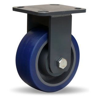 Hamilton Workhorse Caster   5Dia.X2W Polyurethane Wheel   840 Lb. Capacity A  1/2 Sealed Precision Ball Bearings   Rigid   Blue