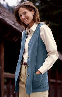 Long Country Suede Vest / Country Suede Vest, Navy, Small