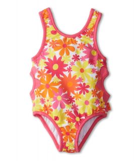 le top Awesome Blossom Swimsuit with Side Cutout Flowers Girls Swimsuits One Piece (Pink)