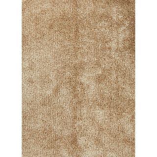 Hand woven Shags Solid Pattern Grey/ Brown Rug (76 X 96)