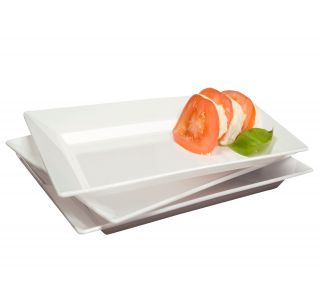 White Premium Plastic Rectangle Salad Plates