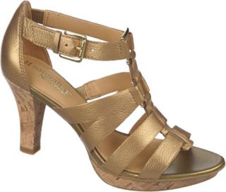 Womens Naturalizer Dafny   Spiced Gold Metallic Leather Strappy Shoes