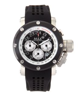 Sports Chronograph Watch, Black/Silver