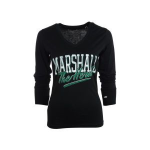 Marshall Thundering Herd NCAA Womens Caroline Long Sleeve Vneck T Shirt