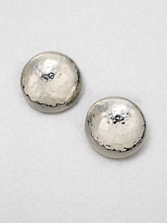 IPPOLITA Large Sterling Silver Clip On Button Earrings   Silver