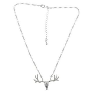 Womens Chain Necklace with Deer Pendant   Silver