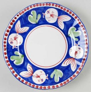 Vietri (Italy) Campagna Fish (Pesce) Royal Blue Dinner Plate, Fine China Dinnerw
