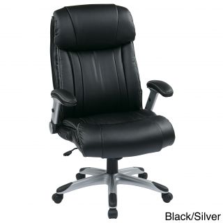 Office Star Products Work Smart Eco Leather Contour Seat And Back Executive Chair (Black, espresso Weight capacity 250 poundsDimensions 47 inches high x 26 inches wide x 30.25 inches deepSeat dimensions 20 inches high x 21.5 inches wide x 4.5 inches de