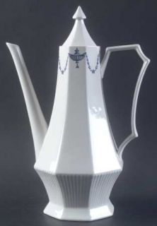 Independence Ash Lawn Coffee Pot & Lid, Fine China Dinnerware   Blue Lamps & Flo