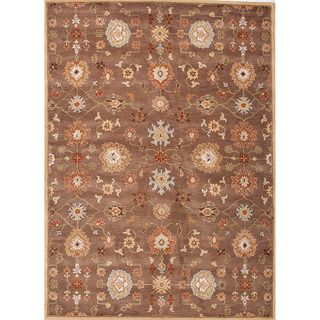 Hand tufted Transitional Oriental Pattern Brown Rug (5 X 8)