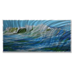 Rosilyn Young Wave Metal Wall Sculpture (LargeSubject Sea and ShoreMedium MetalOuter dimensions 17 inches high x 35.5 inches wide x 1 inches deep )