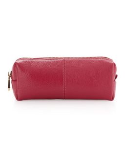 Leather Zip Case, Raspberry