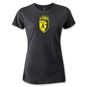 hidden LOSC Lille Distressed Crest Womens T Shirt (Dark Gray)