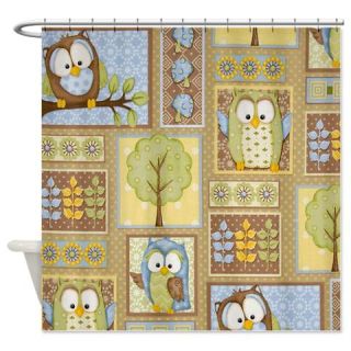  Natures Baby Blue Owls Shower Curtain  Use code FREECART at Checkout