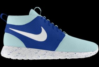 Nike Roshe Run Mid iD Custom Womens Shoes   Blue