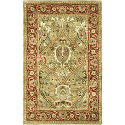 Handmade Mahal Green/ Rust New Zealand Wool Rug (2 X 3) (GreenPattern OrientalTip We recommend the use of a non skid pad to keep the rug in place on smooth surfaces.All rug sizes are approximate. Due to the difference of monitor colors, some rug colors 