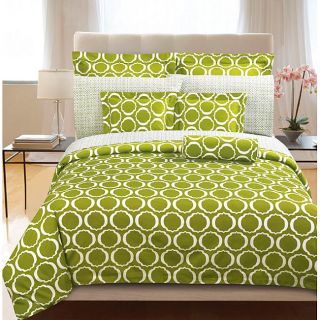 Green Scroll 3 piece Comforter Set