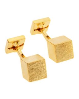 Brushed Golden Cube Cuff Links