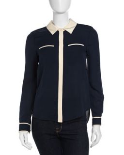 Trudy Long Sleeve Crepe Blouse, Adnec