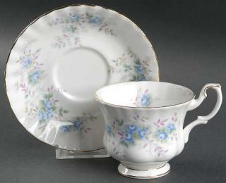 Royal Albert Blue Blossom Footed Cup & Saucer Set, Fine China Dinnerware   Montr