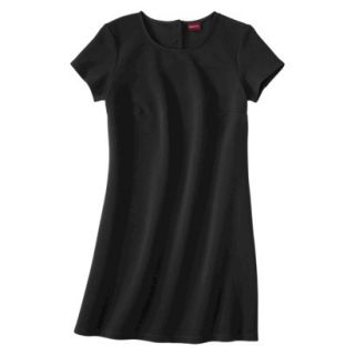 Merona Womens Textured Cap Sleeve Shift Dress   Black   S