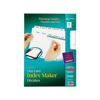 Avery Index Maker White 5 tab Letter size Divider