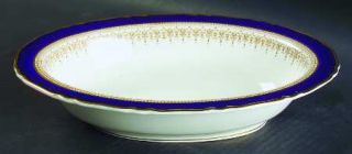 Royal Worcester Regency Blue (White) 10 Oval Vegetable Bowl, Fine China Dinnerw