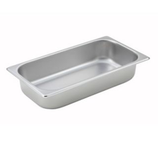 Winco 1/3 Size Steam Table Pan, 2.5 in Deep, Stainless
