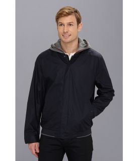 Kenneth Cole New York Waxed Cotton Hoodie Mens Coat (Navy)