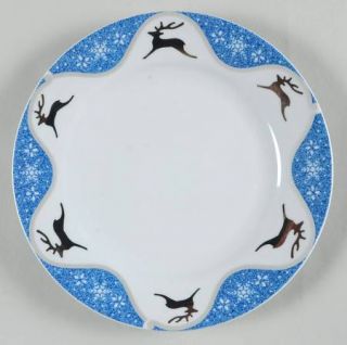 Montgomery Ward Winterlight Reindeer Salad Plate, Fine China Dinnerware   Silver