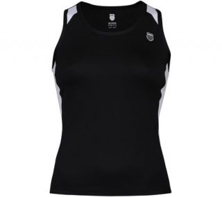 Womens K Swiss Accomplish Racerback   Black/White Athletic Apparel