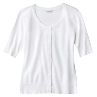 Merona Womens Short Sleeve Cardigan   Fresh White   L