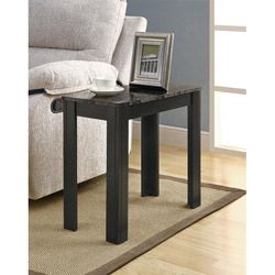 Black/ Grey Marble Accent Side Table