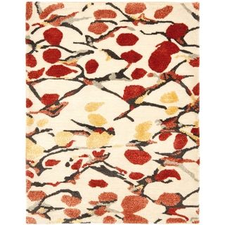 Martha Stewart Abstract Trellis Bard Red Silk And Wool Rug (6 X 9)